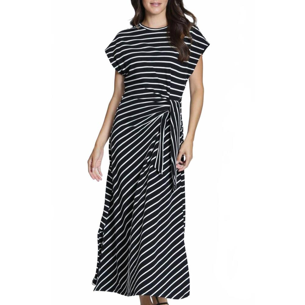 NEW APNY stripe maxi dress in black/white